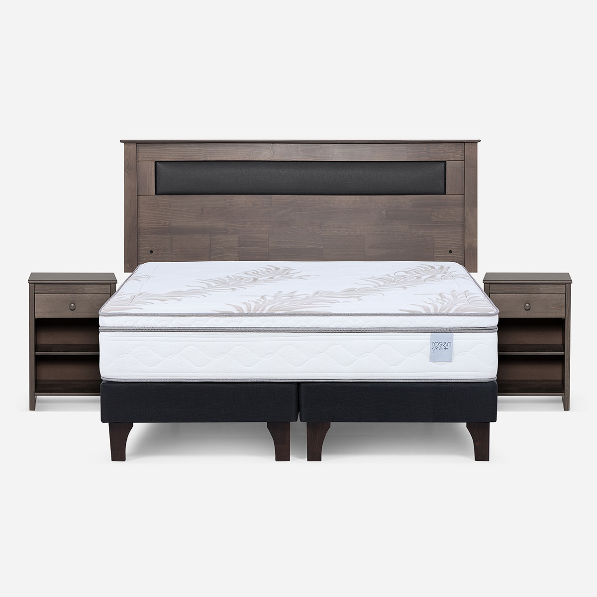 CAMA EUROPEA ROSEN NEO PLUS 2 PLAZAS + MUEBLES FERRARA - 1