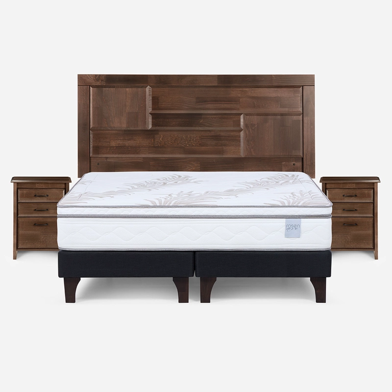CAMA EUROPEA ROSEN NEO PLUS KING 180X200 CM + MUEBLES DOLCE - 1