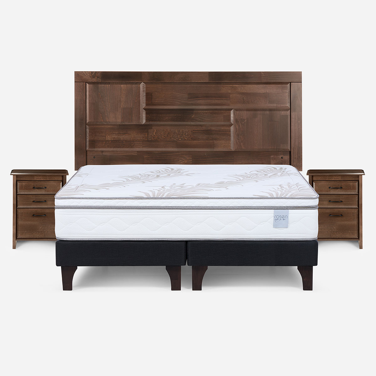 CAMA EUROPEA ROSEN NEO PLUS KING 180X200 CM + MUEBLES DOLCE - 1