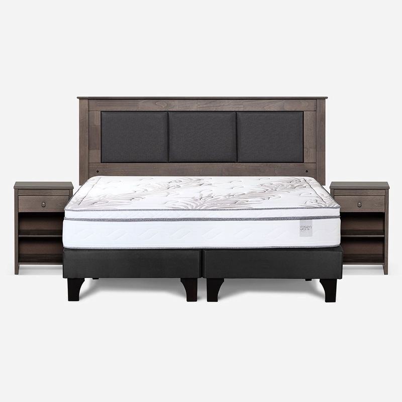 CAMA EUROPEA ROSEN NEO PLUS KING + RESPALDO RACHEL+VELADOR FERRARA - 1