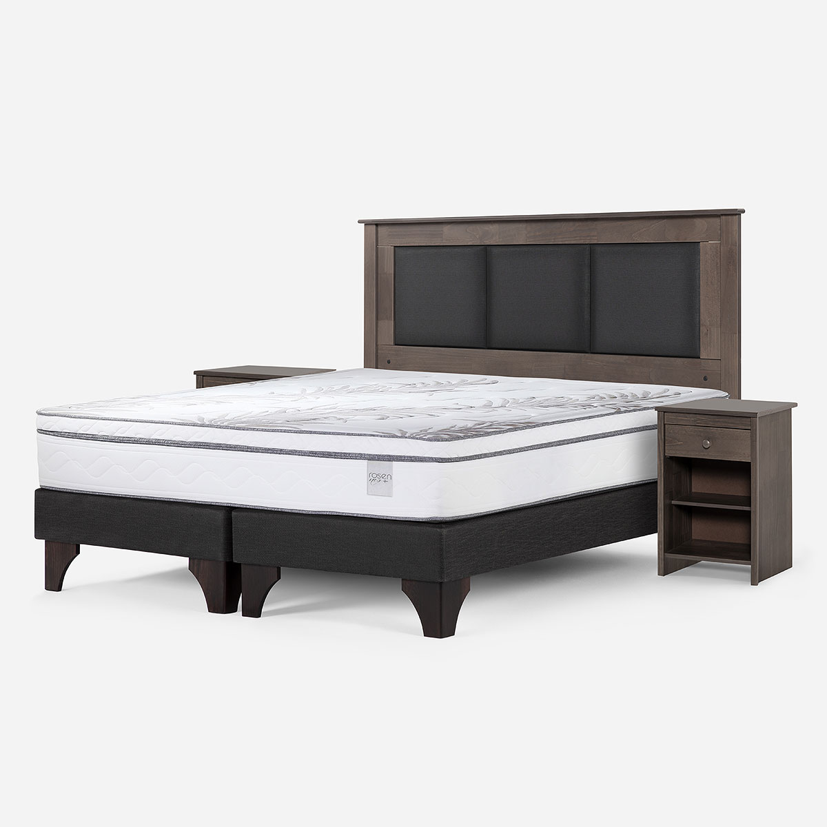 CAMA EUROPEA ROSEN NEO PLUS KING + RESPALDO RACHEL+VELADOR FERRARA - 2