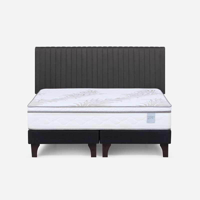 CAMA EUROPEA NEO PLUS KING BD + RESPALDO LUCIO GRAFITO - 1