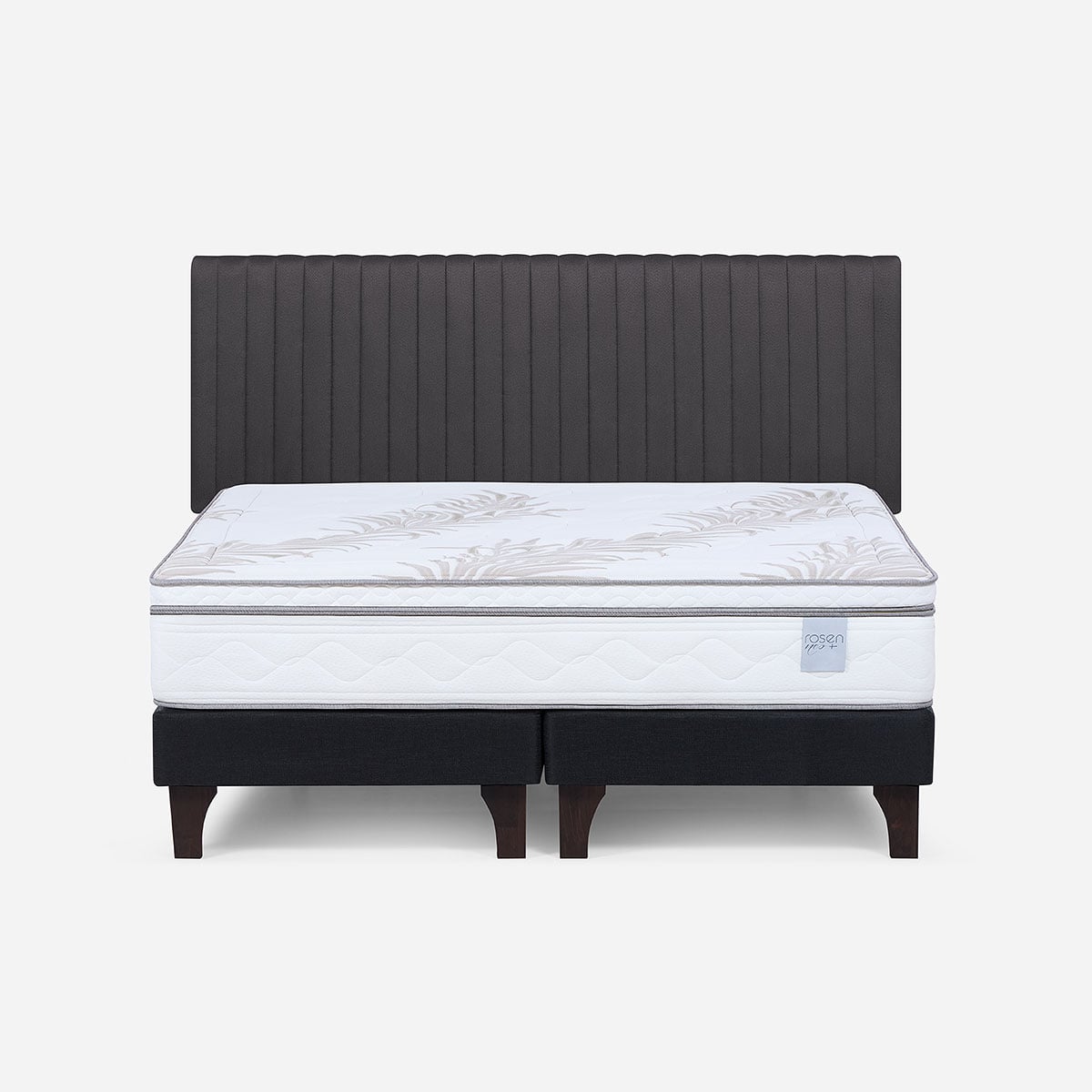 CAMA EUROPEA NEO PLUS KING BD + RESPALDO LUCIO GRAFITO - 1