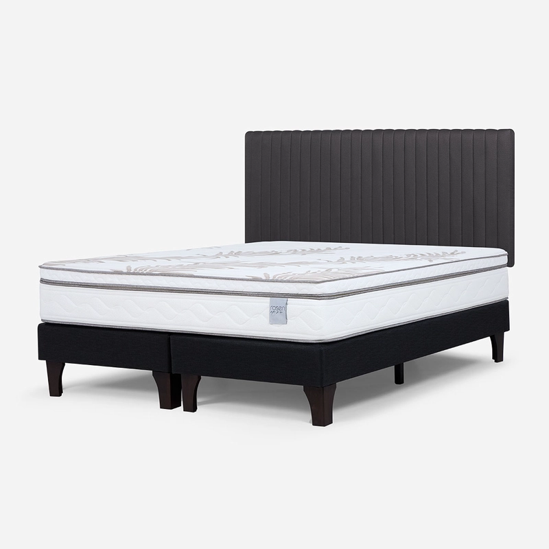 CAMA EUROPEA NEO PLUS KING BD + RESPALDO LUCIO GRAFITO - 3