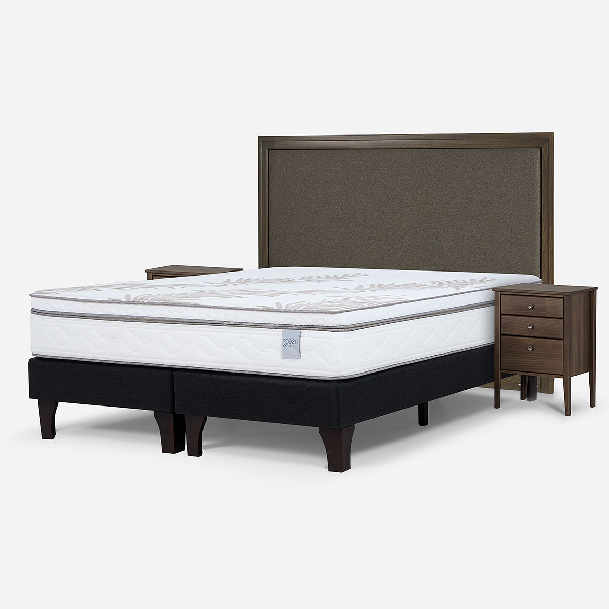 CAMA EUROPEA NEO PLUS 2 PL BD +RESPALDO NOLITA CAFE +VELADOR - 2