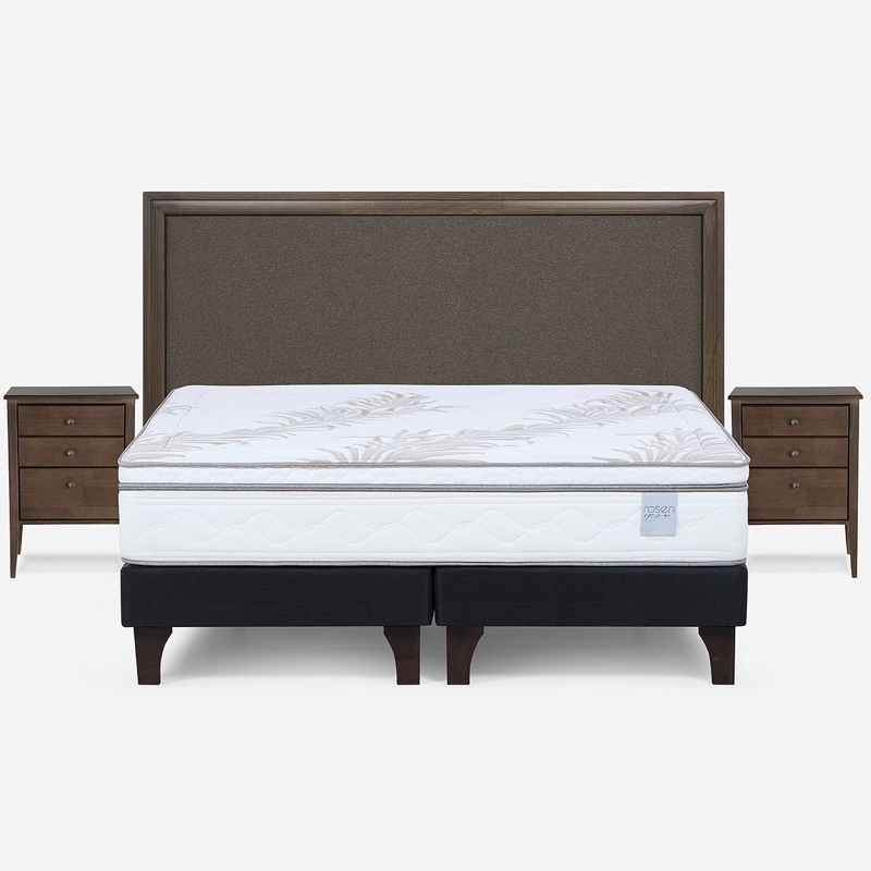 CAMA EUROPEA NEO PLUS KING BD + RESPALDO NOLITA CAFE +VELADOR - 1
