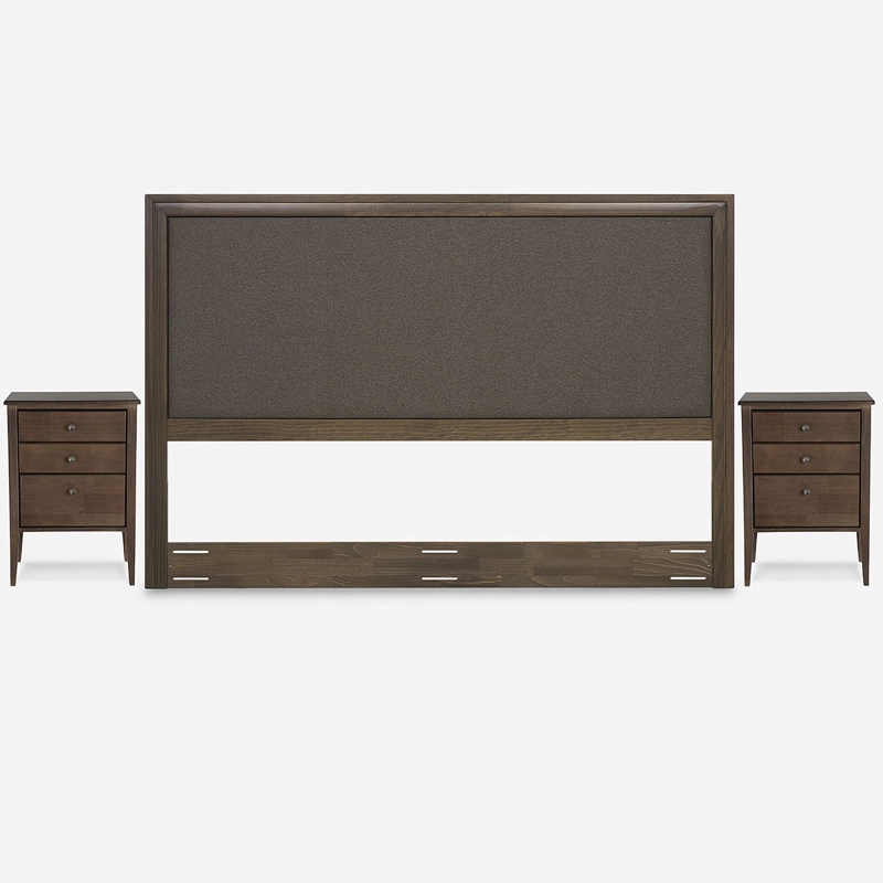 CAMA EUROPEA NEO PLUS KING BD + RESPALDO NOLITA CAFE +VELADOR - 5