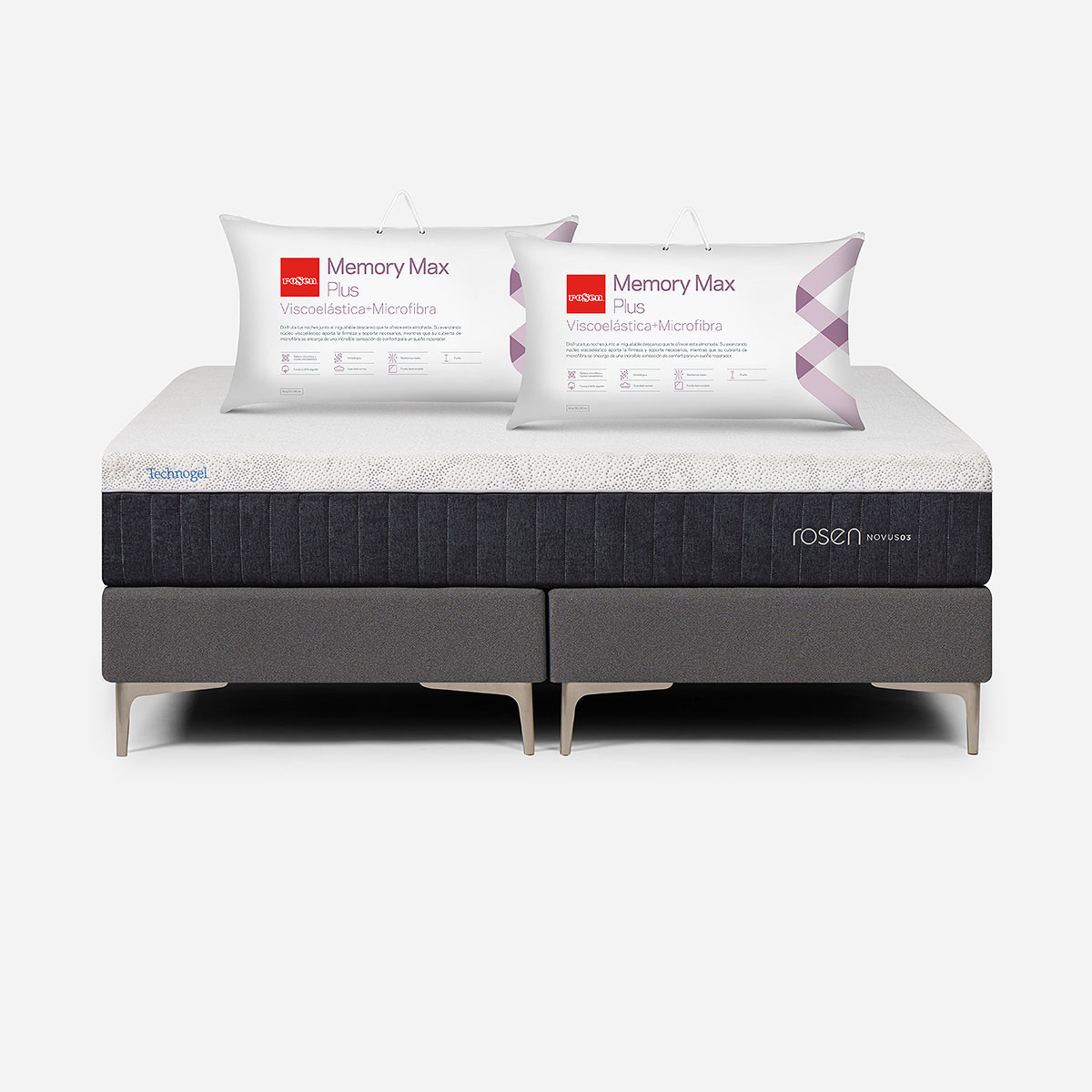 CAMA EUROPEA NOVUS KING + ALMOHADA MEMORY MAX PLUS - 1