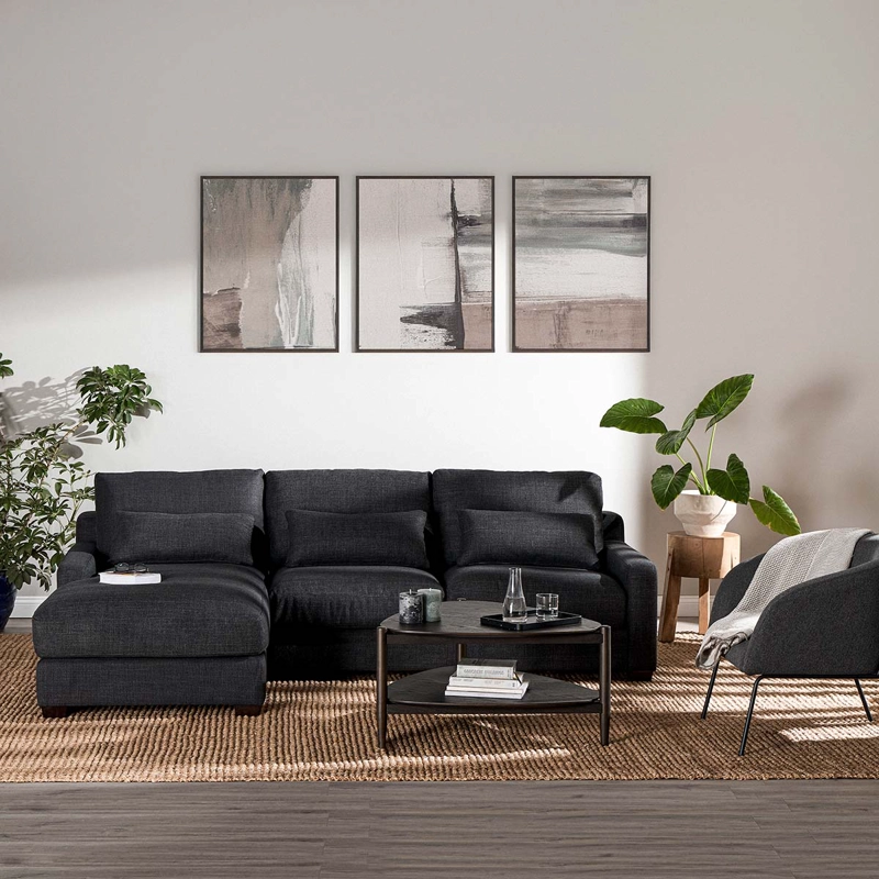 SOFA SECCIONAL IZQUIERDO SOROA SMALL TELA CHARCOAL - 2
