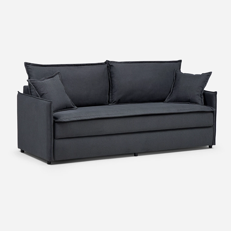 FUTON AOSTA 3 CUERPOS TELA GRAFITO - 1