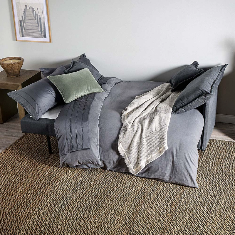 FUTON AOSTA 3 CUERPOS TELA GRAFITO - 2