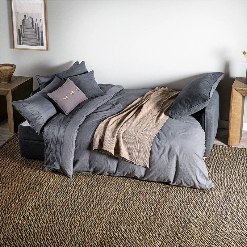 FUTON BRON 3 CUERPOS TELA GRAFITO - 2
