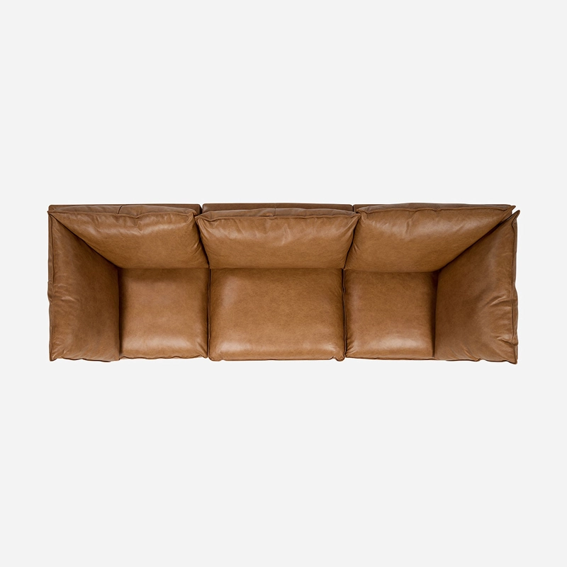 SOFA MODULAR SEATTLE 3 PIEZAS CUERO CAMEL - 5