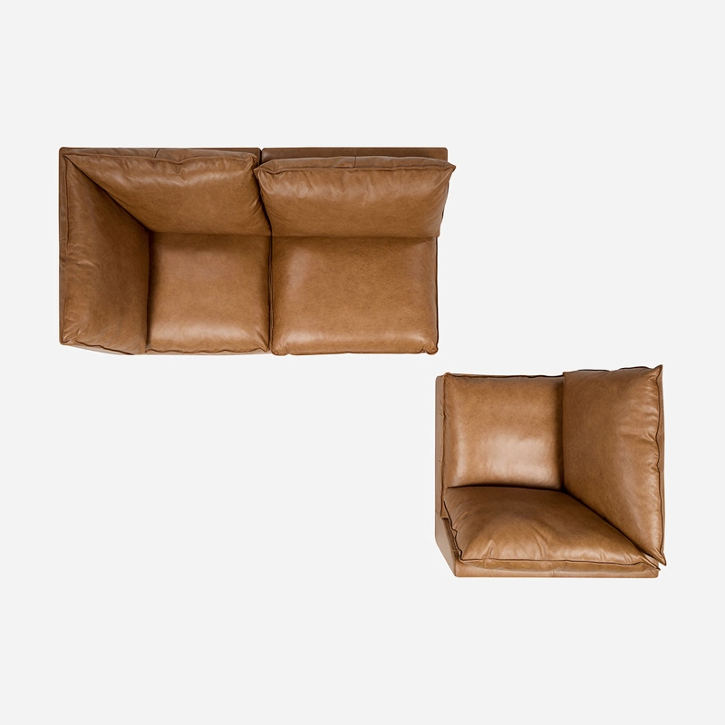 SOFA MODULAR SEATTLE 3 PIEZAS CUERO CAMEL - 7