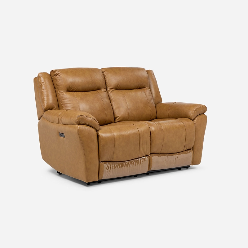 SOFA RECLINABLE RIMINI 2 CUERPOS ELE CTRICO CUERO WHISKEY - 3