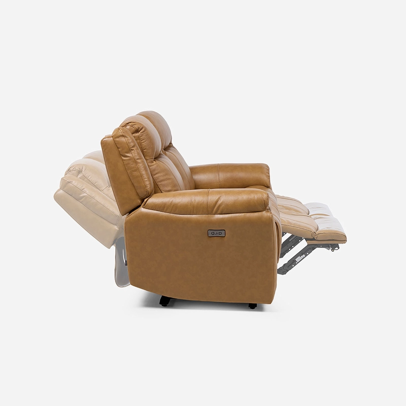 SOFA RECLINABLE RIMINI 2 CUERPOS ELE CTRICO CUERO WHISKEY - 6