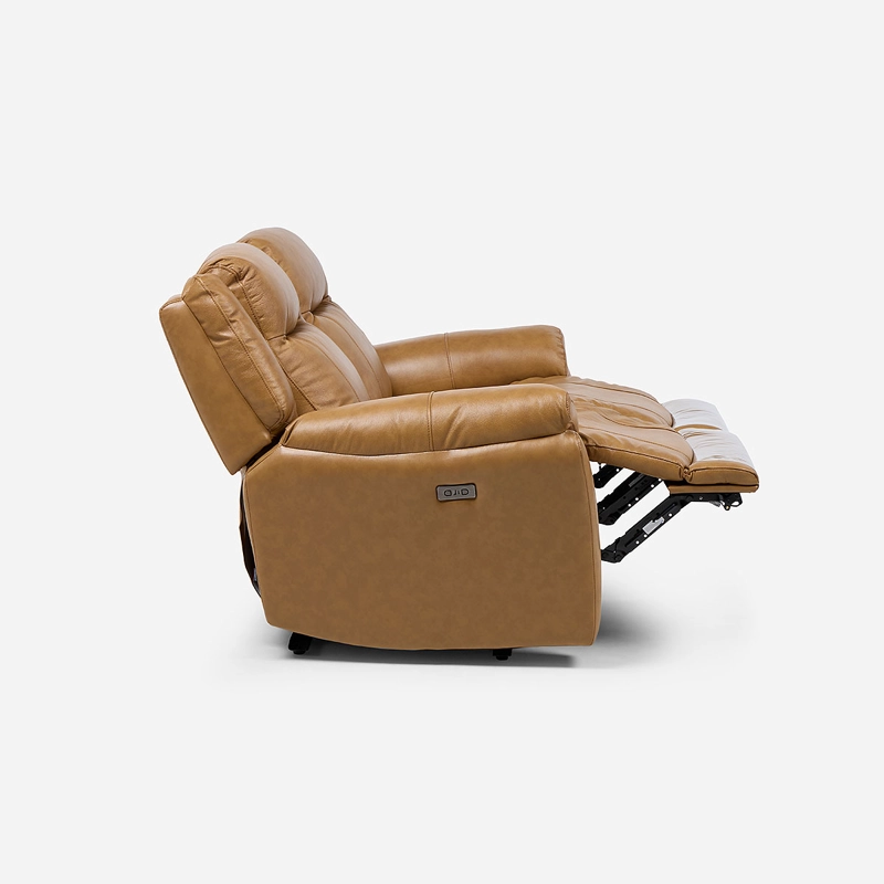 SOFA RECLINABLE RIMINI 2 CUERPOS ELE CTRICO CUERO WHISKEY - 7