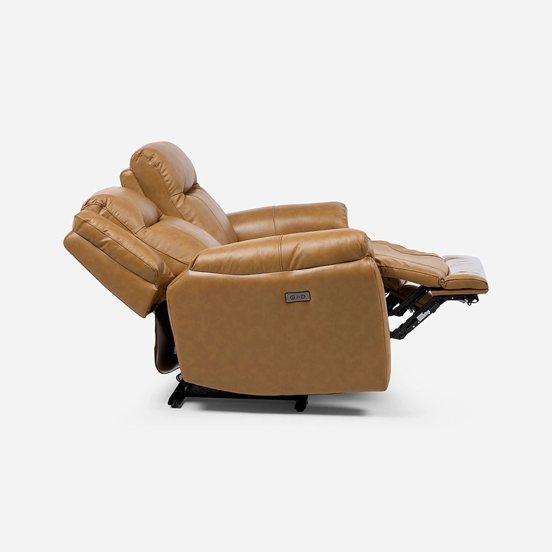 SOFA RECLINABLE RIMINI 2 CUERPOS ELE CTRICO CUERO WHISKEY - 9