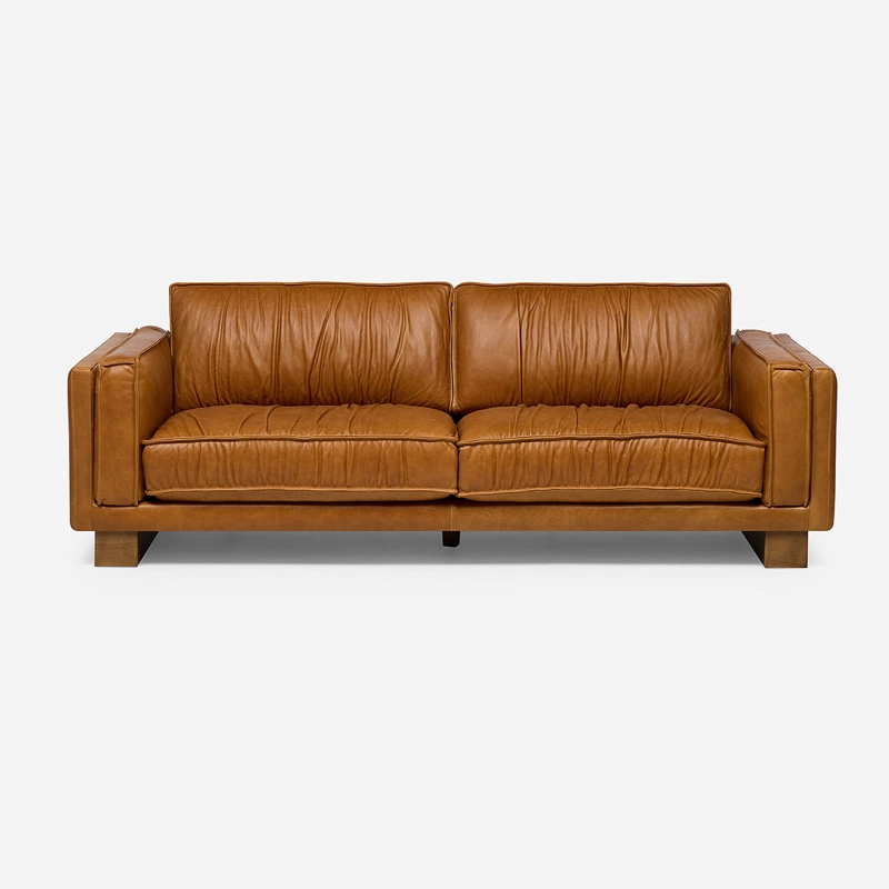 SOFA TURIN 3,5 CUERPOS CUERO CARAMELO - 3