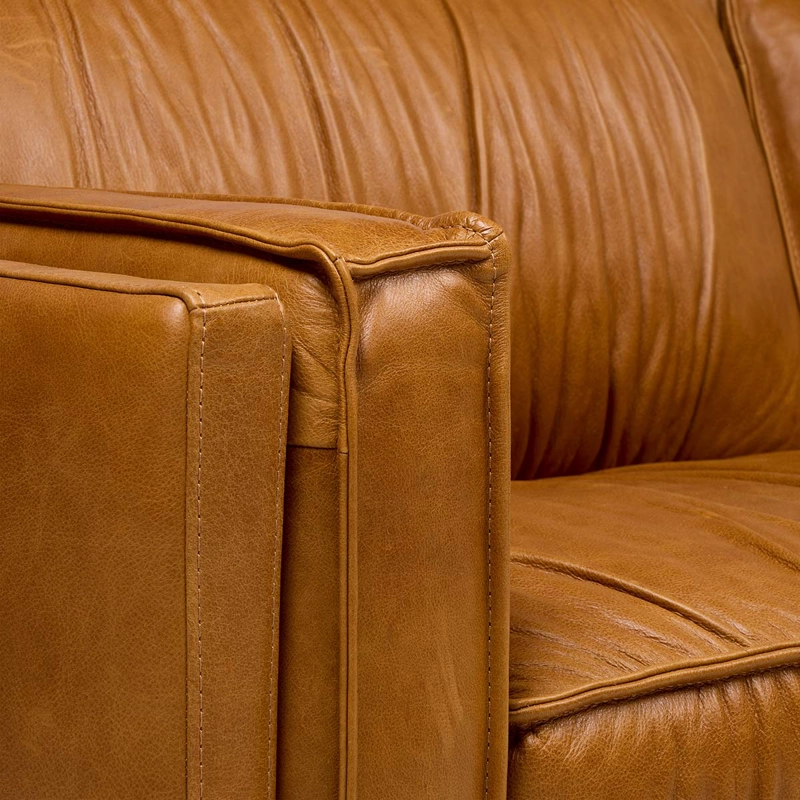SOFA TURIN 3,5 CUERPOS CUERO CARAMELO - 6