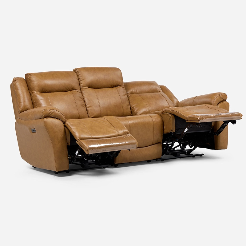SOFA RECLINABLE RIMINI 3 CUERPOS ELE CTRICO CUERO WHISKEY - 3