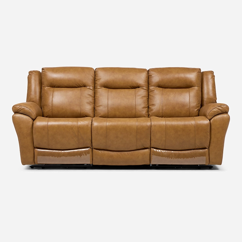 SOFA RECLINABLE RIMINI 3 CUERPOS ELE CTRICO CUERO WHISKEY - 6