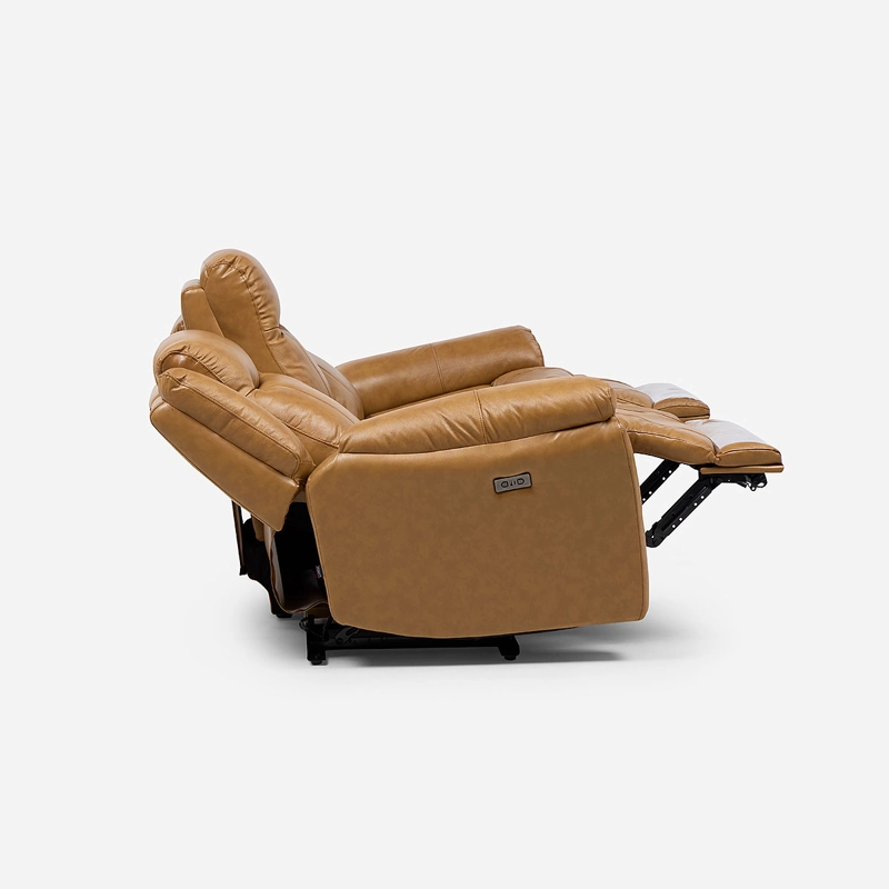 SOFA RECLINABLE RIMINI 3 CUERPOS ELE CTRICO CUERO WHISKEY - 9