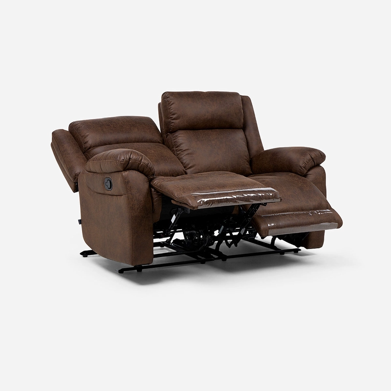 SOFA RECLINABLE ASCOTT 2 CUERPOS MANUAL CUERO PU CHOCOLATE - 1