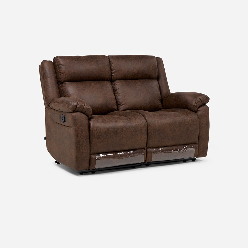 SOFA RECLINABLE ASCOTT 2 CUERPOS MANUAL CUERO PU CHOCOLATE - 2