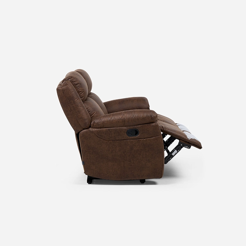 SOFA RECLINABLE ASCOTT 2 CUERPOS MANUAL CUERO PU CHOCOLATE - 5