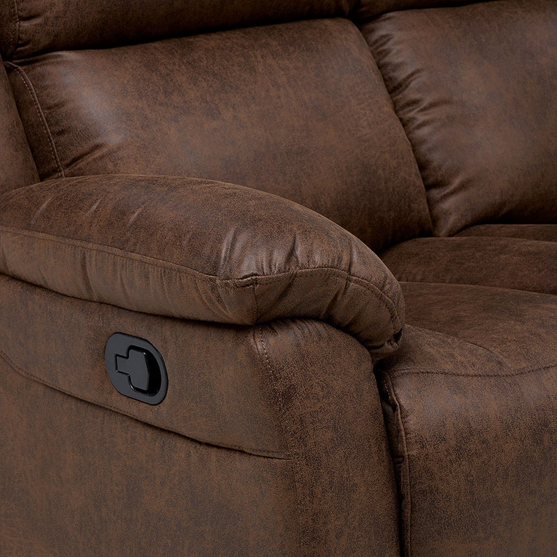 SOFA RECLINABLE ASCOTT 2 CUERPOS MANUAL CUERO PU CHOCOLATE - 8