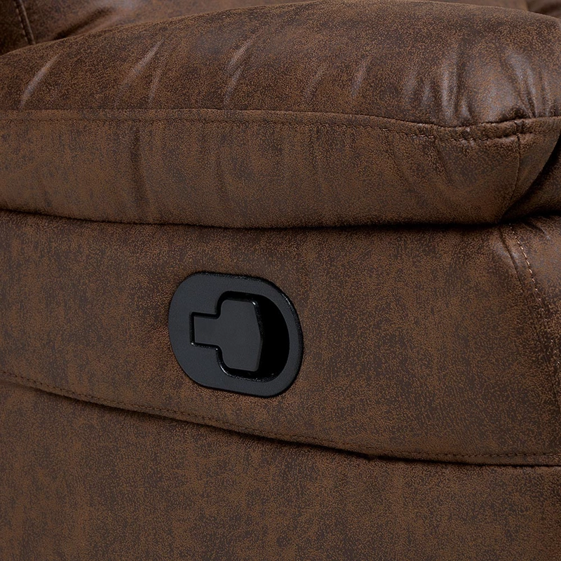 SOFA RECLINABLE ASCOTT 2 CUERPOS MANUAL CUERO PU CHOCOLATE - 9