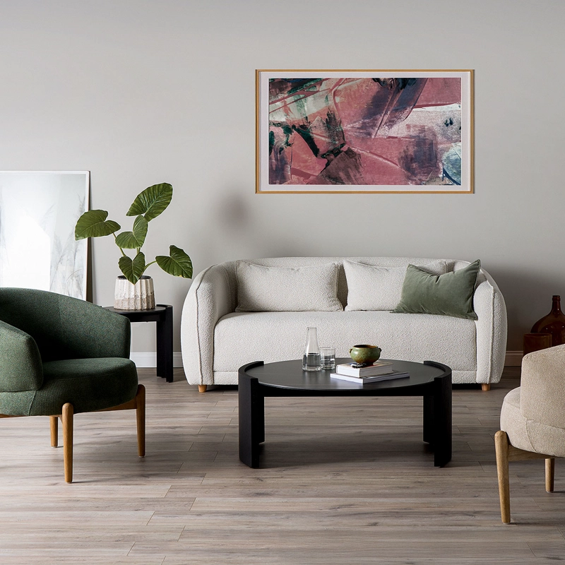 SOFA BRUSEL CURVO 3 CUERPOS TELA BLANCO - 2
