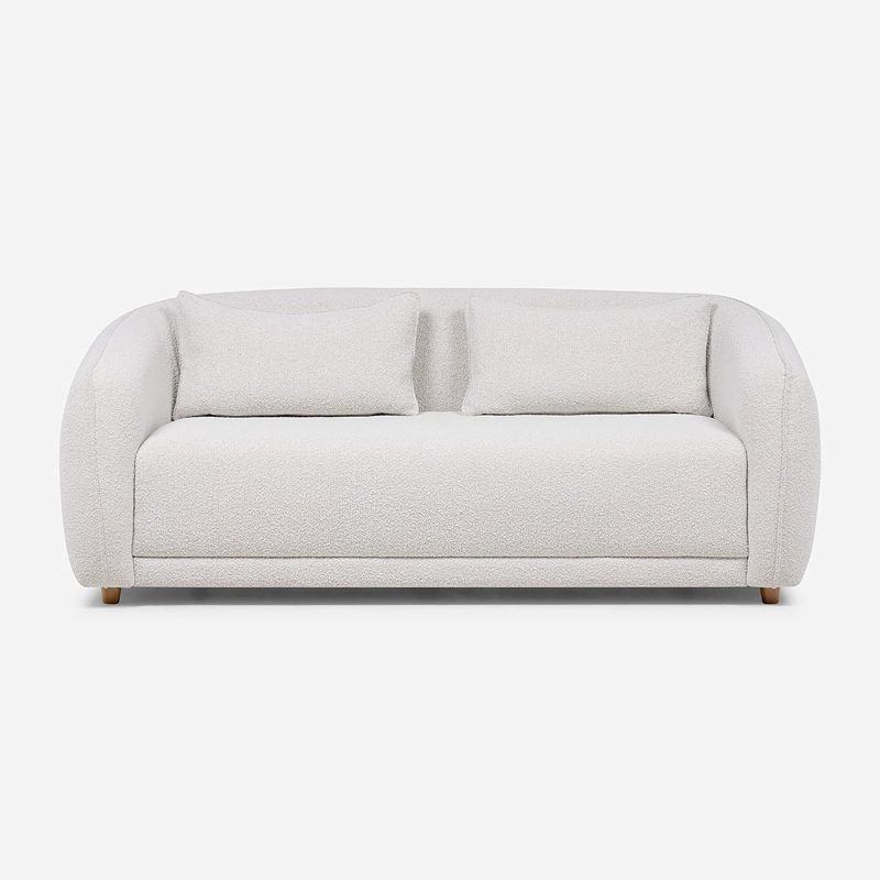 SOFA BRUSEL CURVO 3 CUERPOS TELA BLANCO - 3
