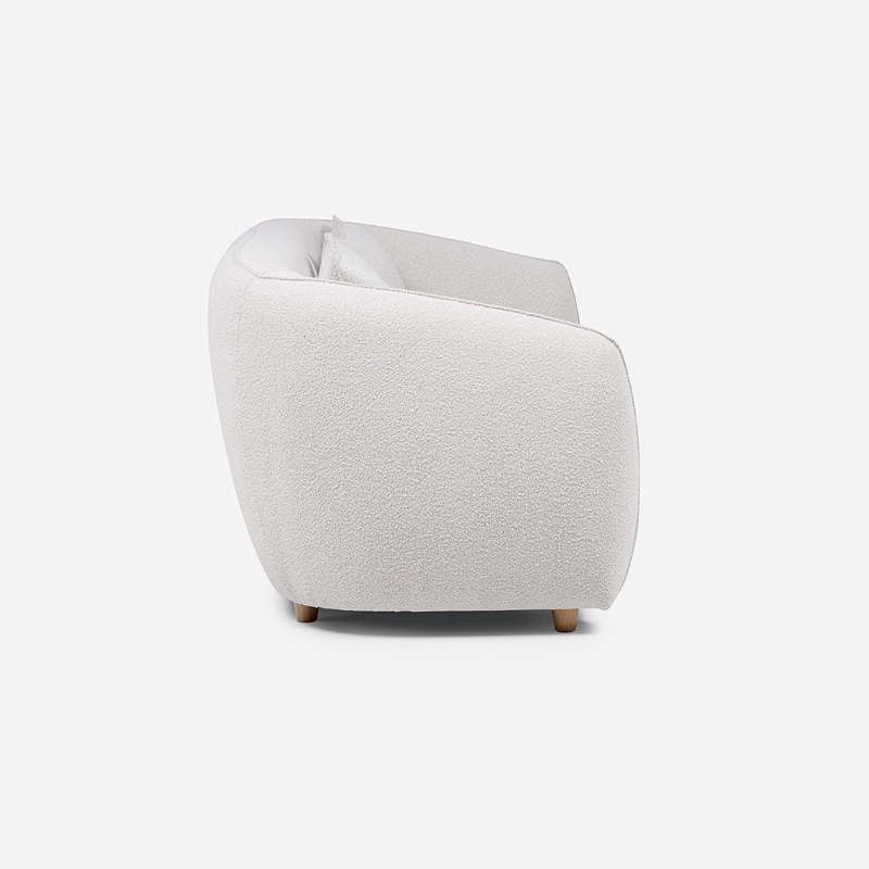 SOFA BRUSEL CURVO 3 CUERPOS TELA BLANCO - 4