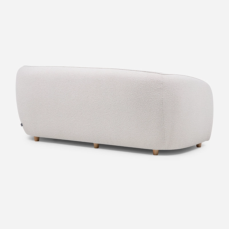 SOFA BRUSEL CURVO 3 CUERPOS TELA BLANCO - 5