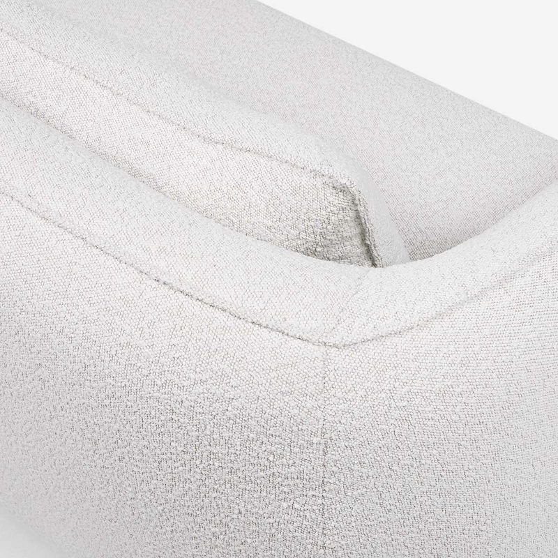 SOFA BRUSEL CURVO 3 CUERPOS TELA BLANCO - 6