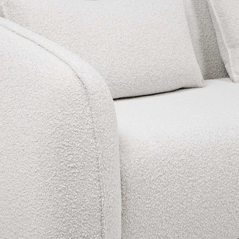 SOFA BRUSEL CURVO 3 CUERPOS TELA BLANCO - 7