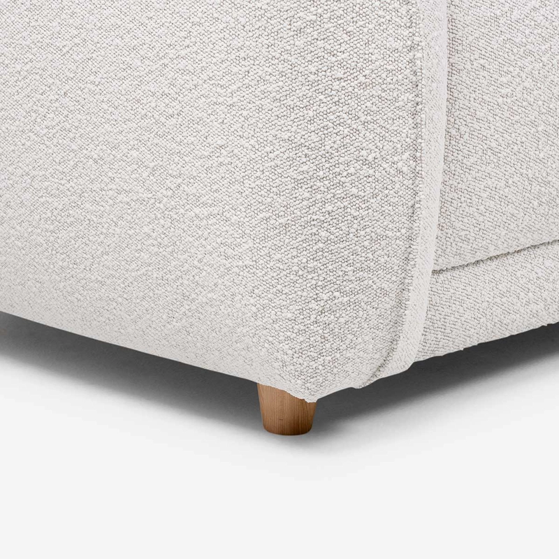SOFA BRUSEL CURVO 3 CUERPOS TELA BLANCO - 9