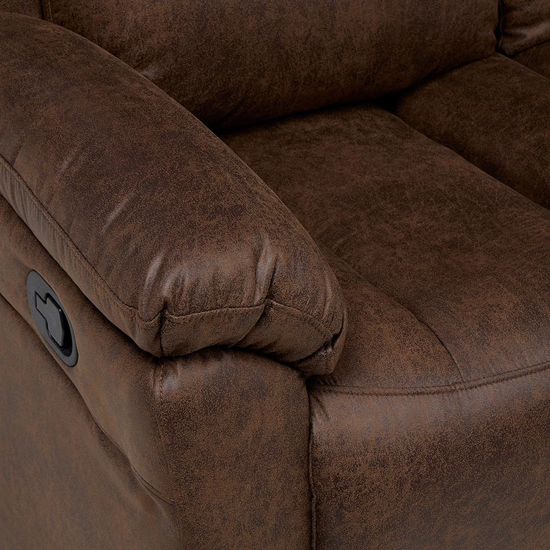 SOFA RECLINABLE ASCOTT 3 CUERPOS MANUAL CUERO PU CHOCOLATE - 9