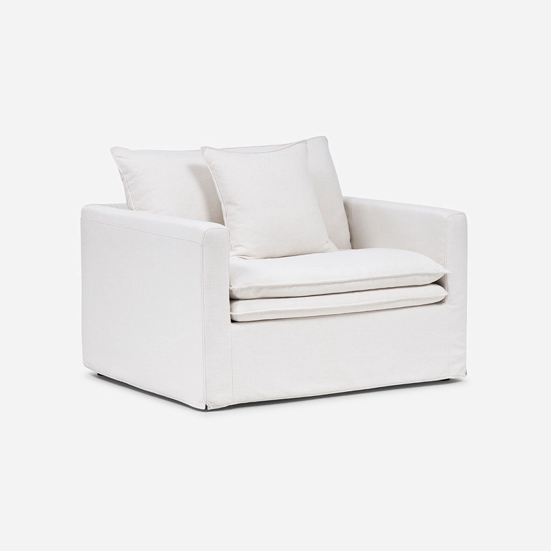 SILLON GABON 1 CUERPO TELA MARFIL - 1