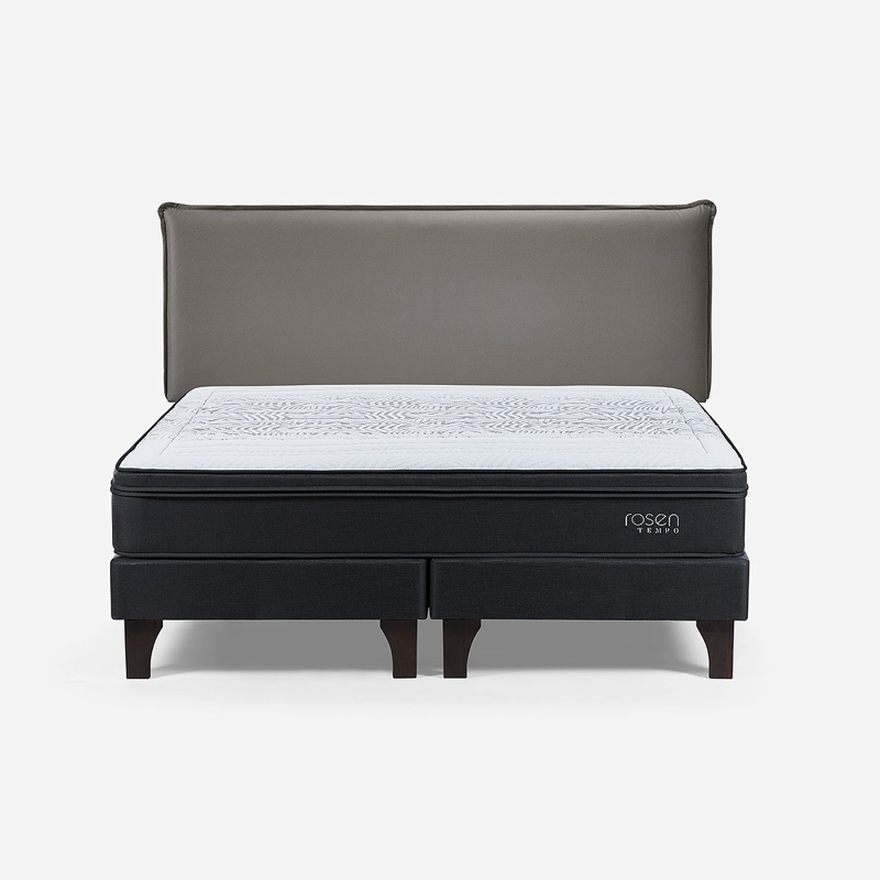 CAMA TEMPO KING 180X200 CM + RESPALDO MAURICE GRIS - 1