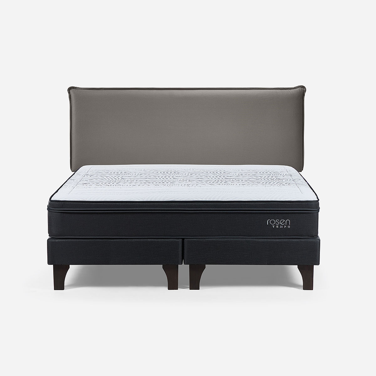 CAMA TEMPO KING 180X200 CM + RESPALDO MAURICE GRIS - 1