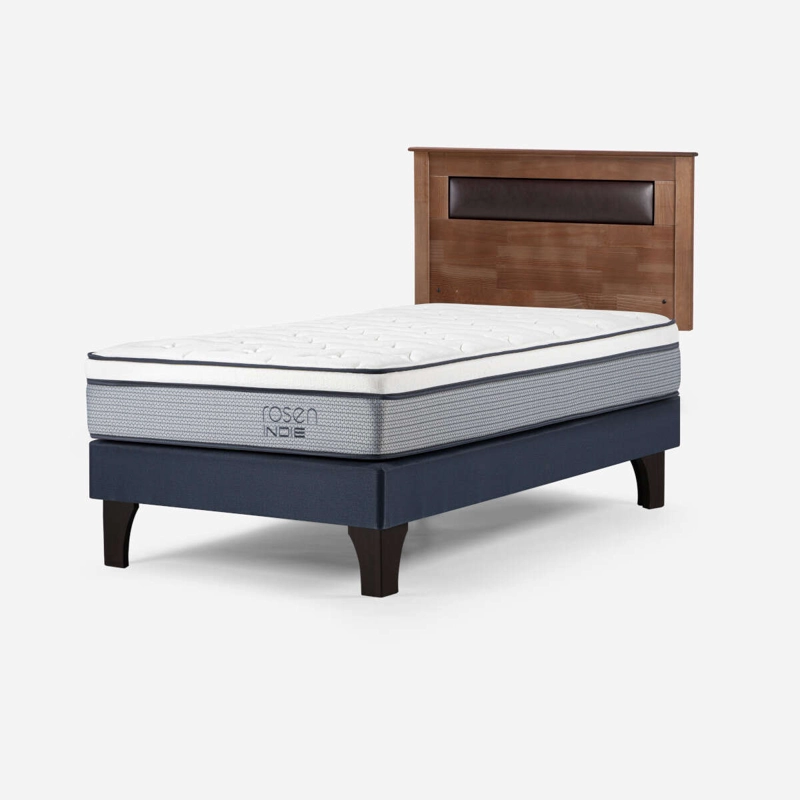 CAMA INDIE 1,5 PLAZAS PATA MADERA + RESPALDO FERRARA - 3