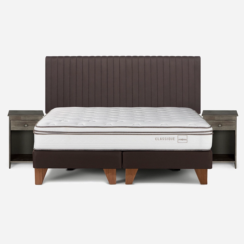 CAMA CLASSIQUE+ KING + RESPALDO LUCIO Y VELADOR TABOR - 1