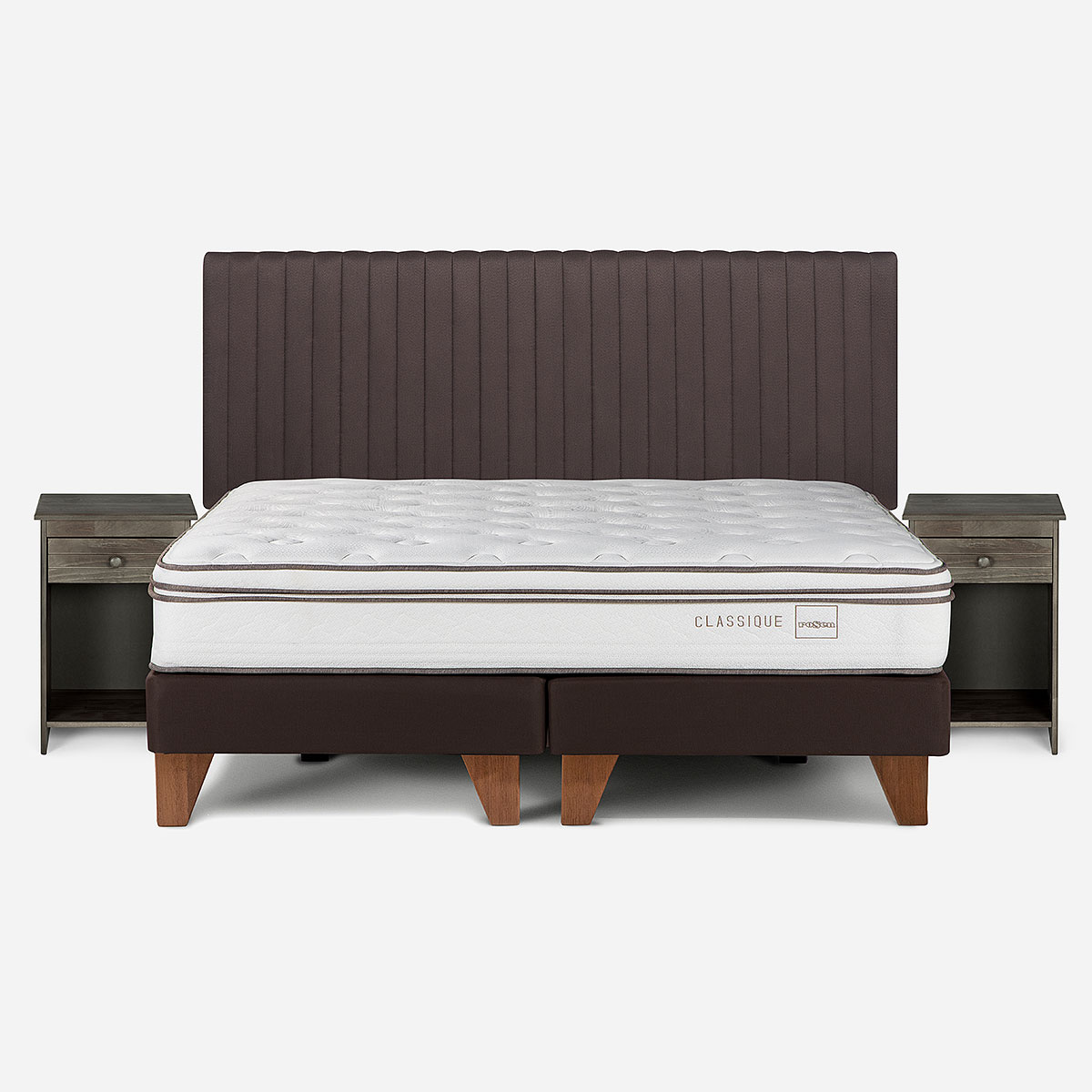 CAMA CLASSIQUE+ KING + RESPALDO LUCIO Y VELADOR TABOR - 1
