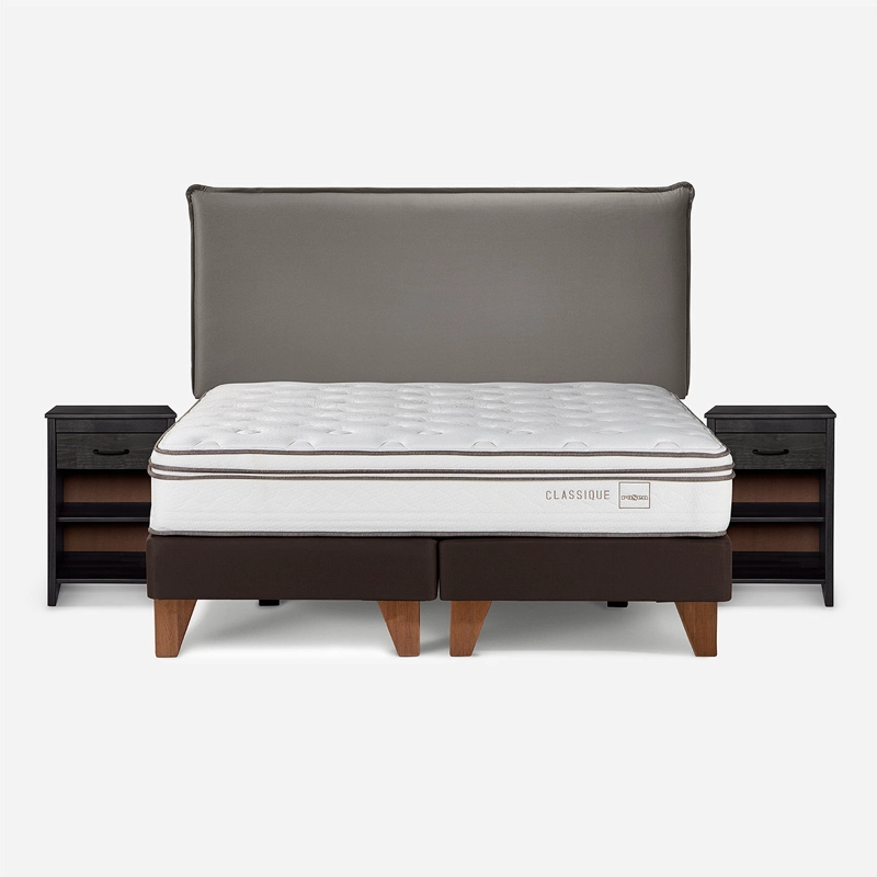 CAMA CLASSIQUE+ 2 PLAZAS + MUEBLES MAURICE GRAFITO - 1