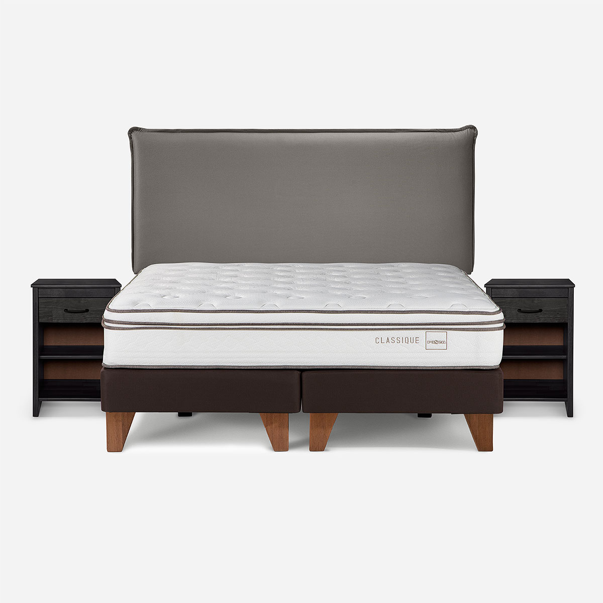 CAMA CLASSIQUE+ 2 PLAZAS + MUEBLES MAURICE GRAFITO - 1