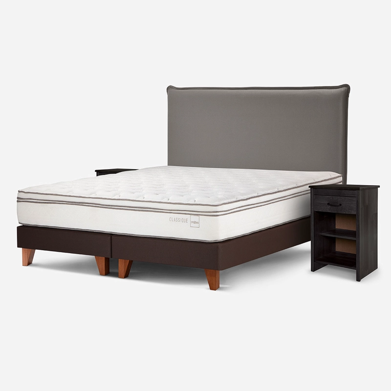 CAMA CLASSIQUE+ 2 PLAZAS + MUEBLES MAURICE GRAFITO - 2