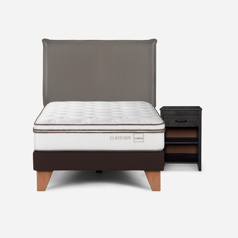 CAMA CLASSIQUE+ 1,5 PLAZAS + MUEBLES MAURICE GRAFITO - 1